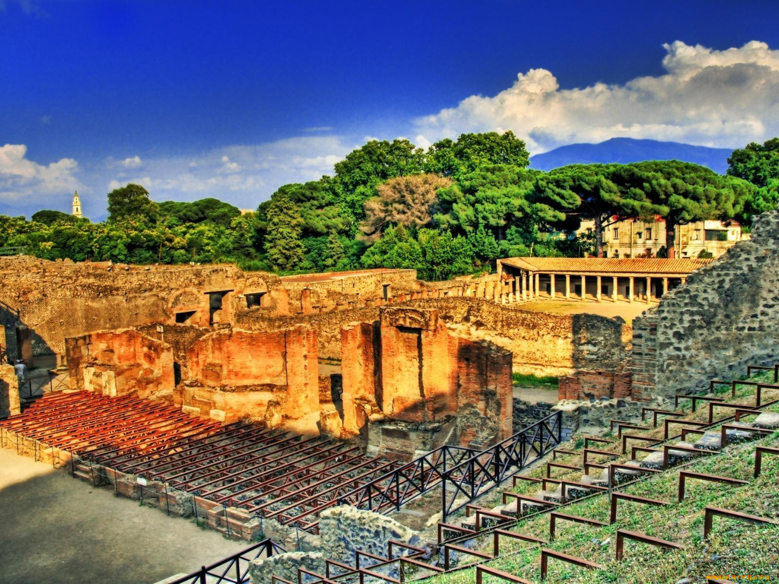 amphitheatre, in, pompeii, , , , 